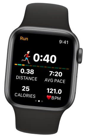 Couch to 5km running program for apple watch. App Run screen